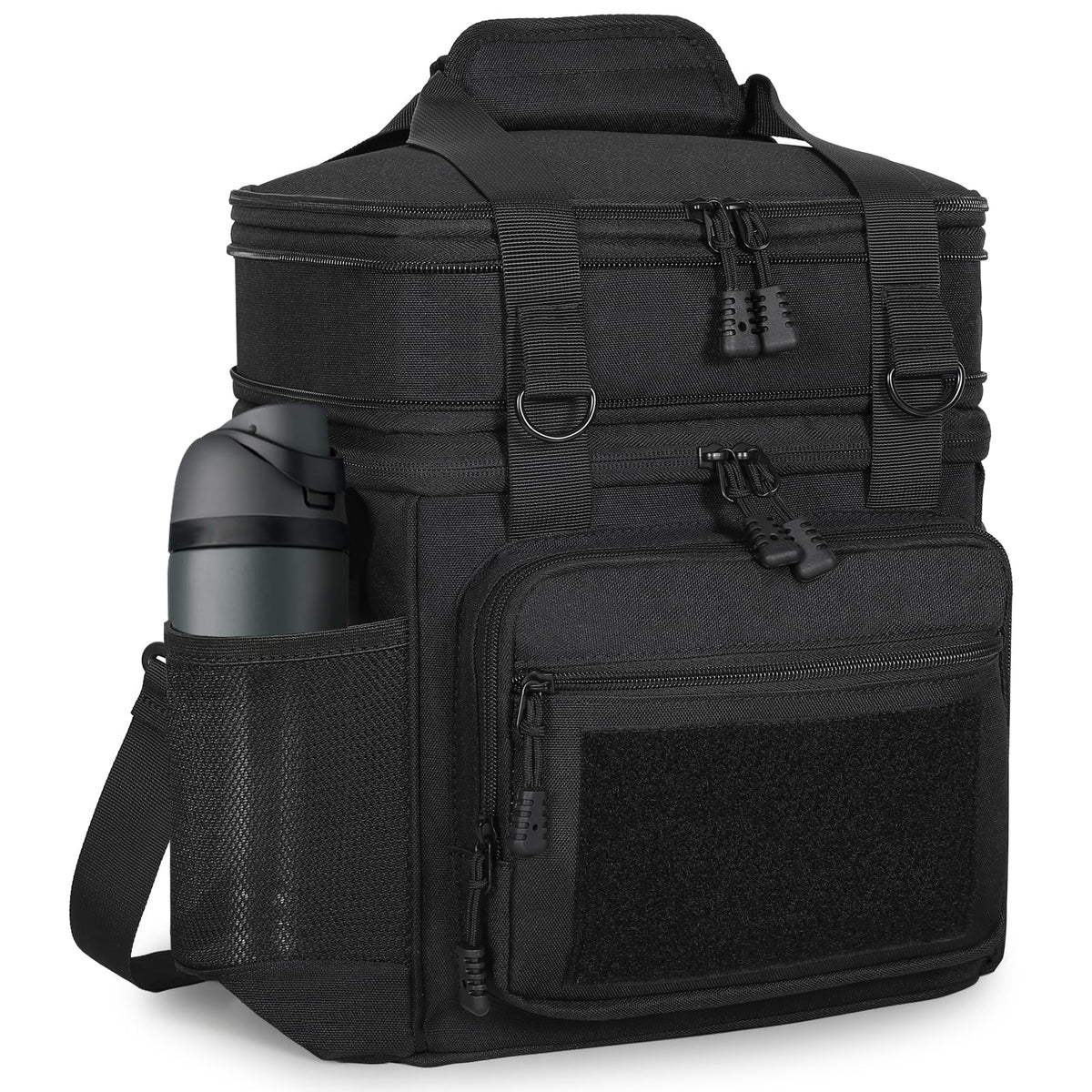 Glenkey double-deck insulated lunch box with expandable top compartment for extra meal capacity.