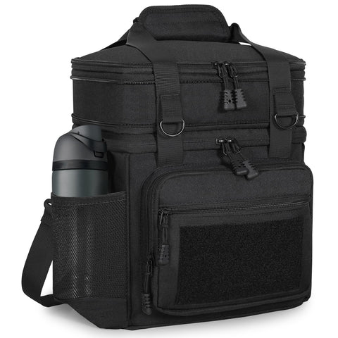 Glenkey double-deck insulated lunch box with expandable top compartment for extra meal capacity.