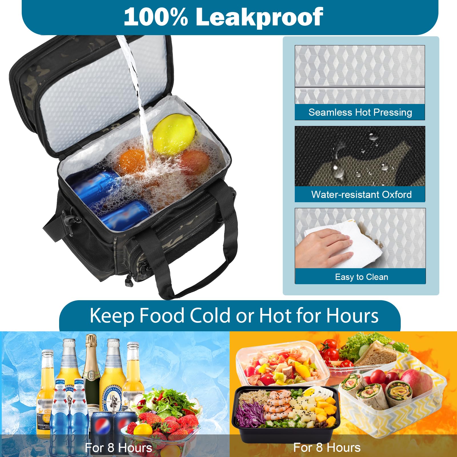 GLENKEY dual-compartment design keeps foods separate and organized