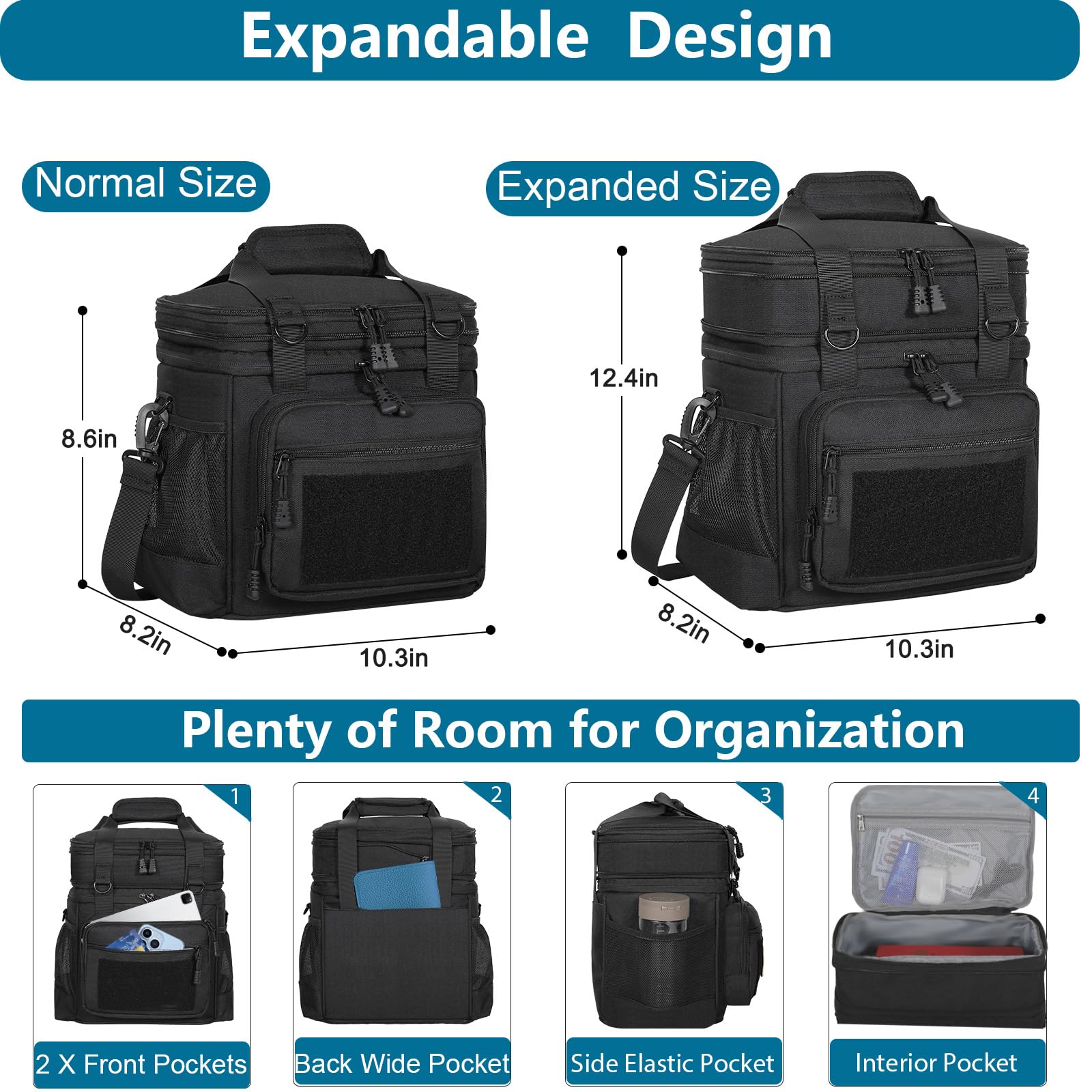 Glenkey durable shoulder strap and handles enable easy transport when fully loaded