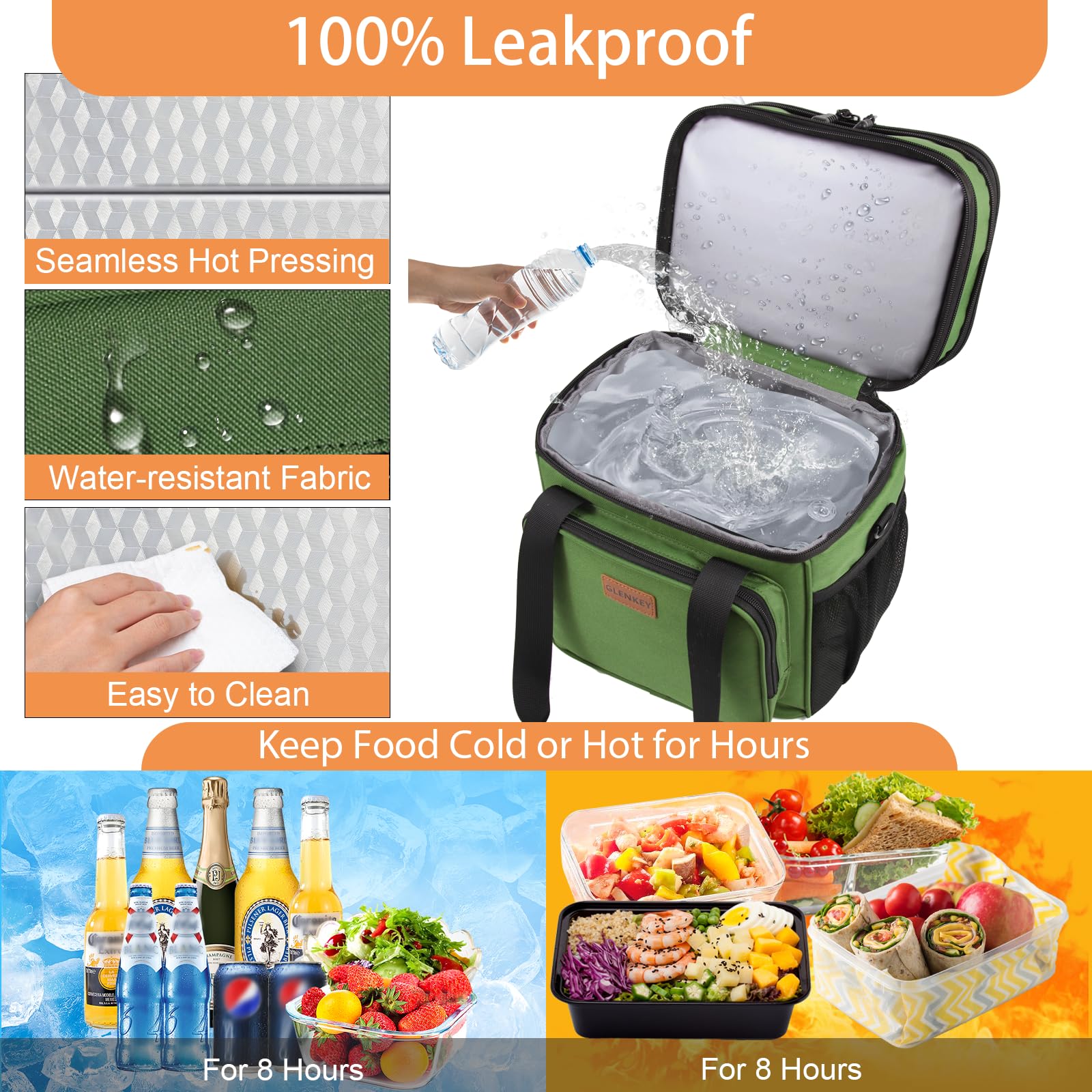 GLENKEY 16L expandable top feature keeps foods organized when needed