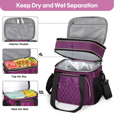 GLENKEY lunch box showing expanded top compartment for extra storage