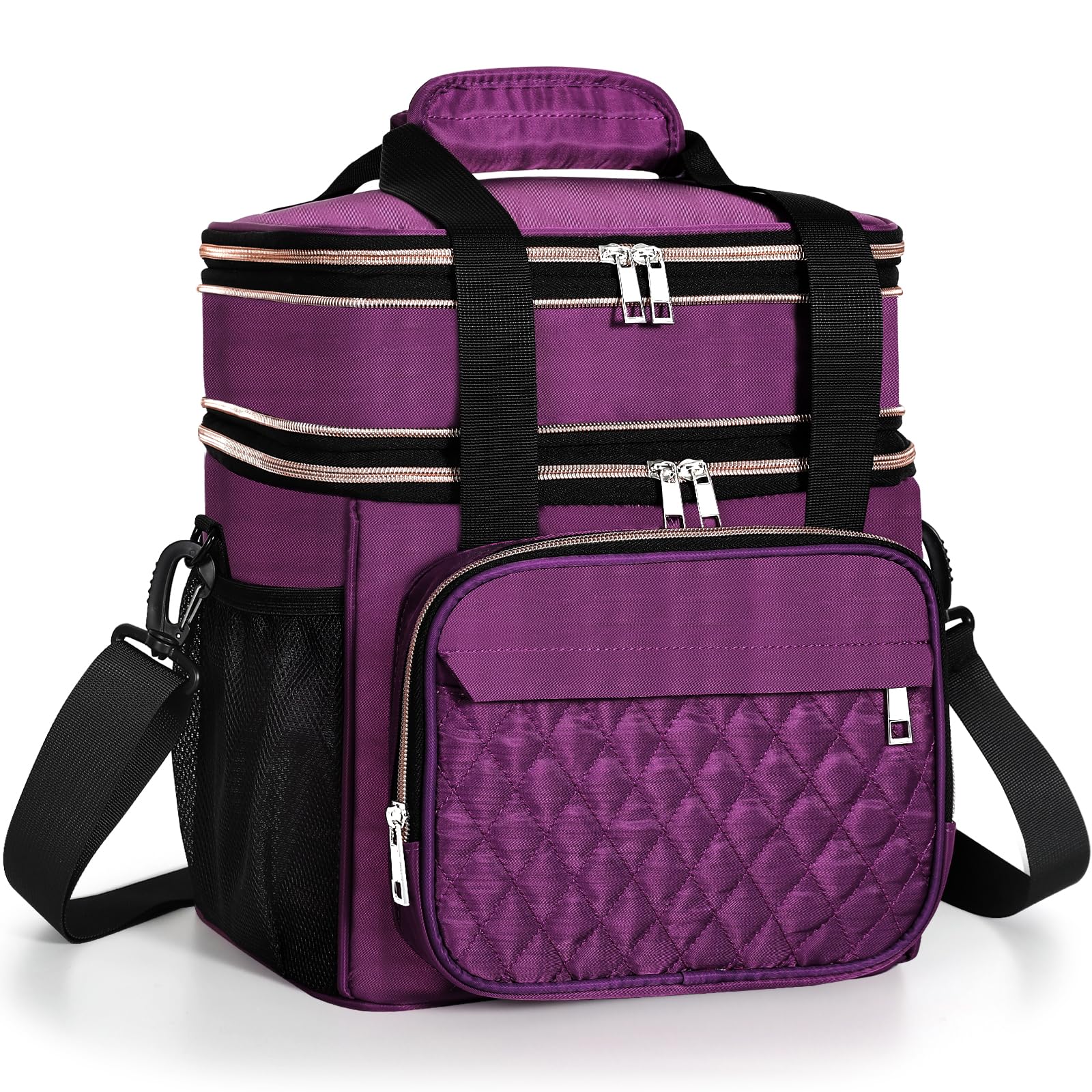 GLENKEY expandable lunch box with 16L capacity in purple, front view for daily meals