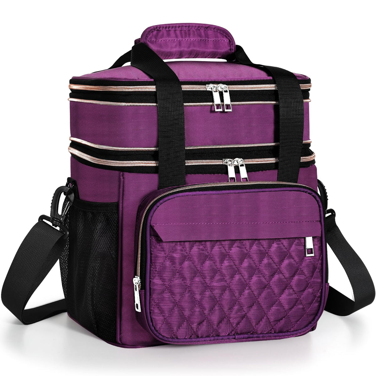GLENKEY expandable lunch box with 16L capacity in purple, front view for daily meals