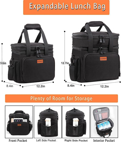 GLENKEY expandable xl lunchbox 6mm insulation keeps food at the right temperature longer