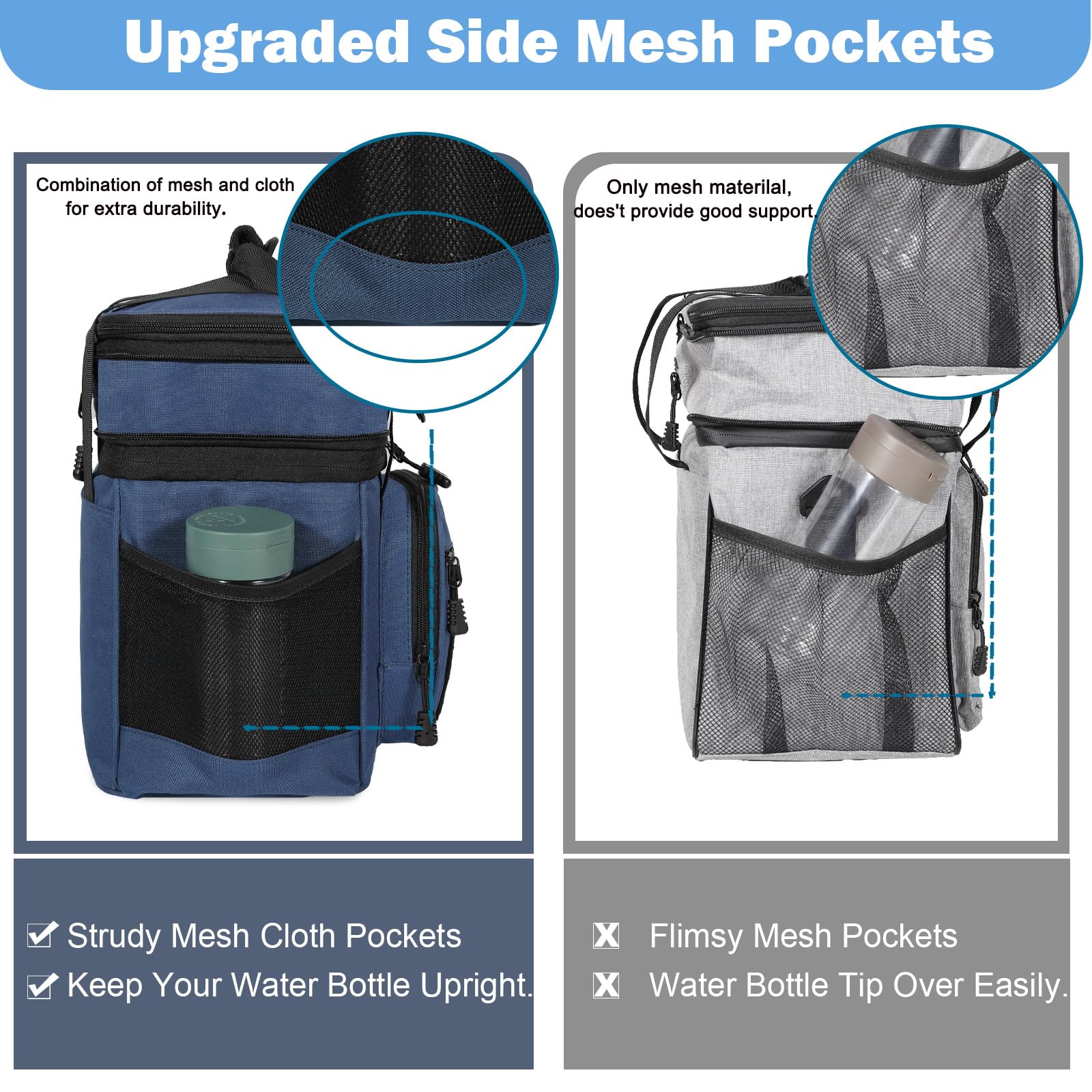GLENKEY front patch and side pockets aid organization and personalization