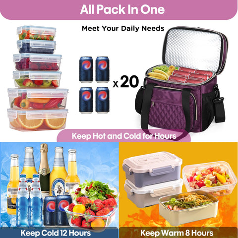 Sturdy shoulder strap on GLENKEY lunch box for easy transport when full