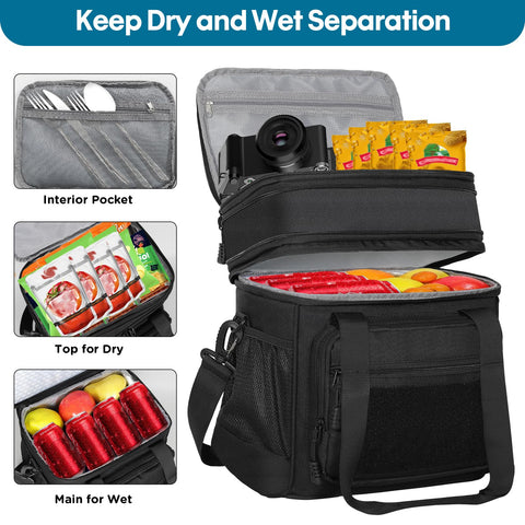 Glenkey insulated lunch bag showing 6mm liner for keeping food fresh longer.