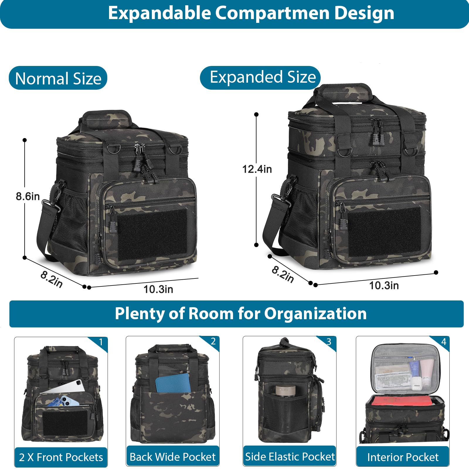 Water-resistant GLENKEY insulated lunch bag ready for rain days