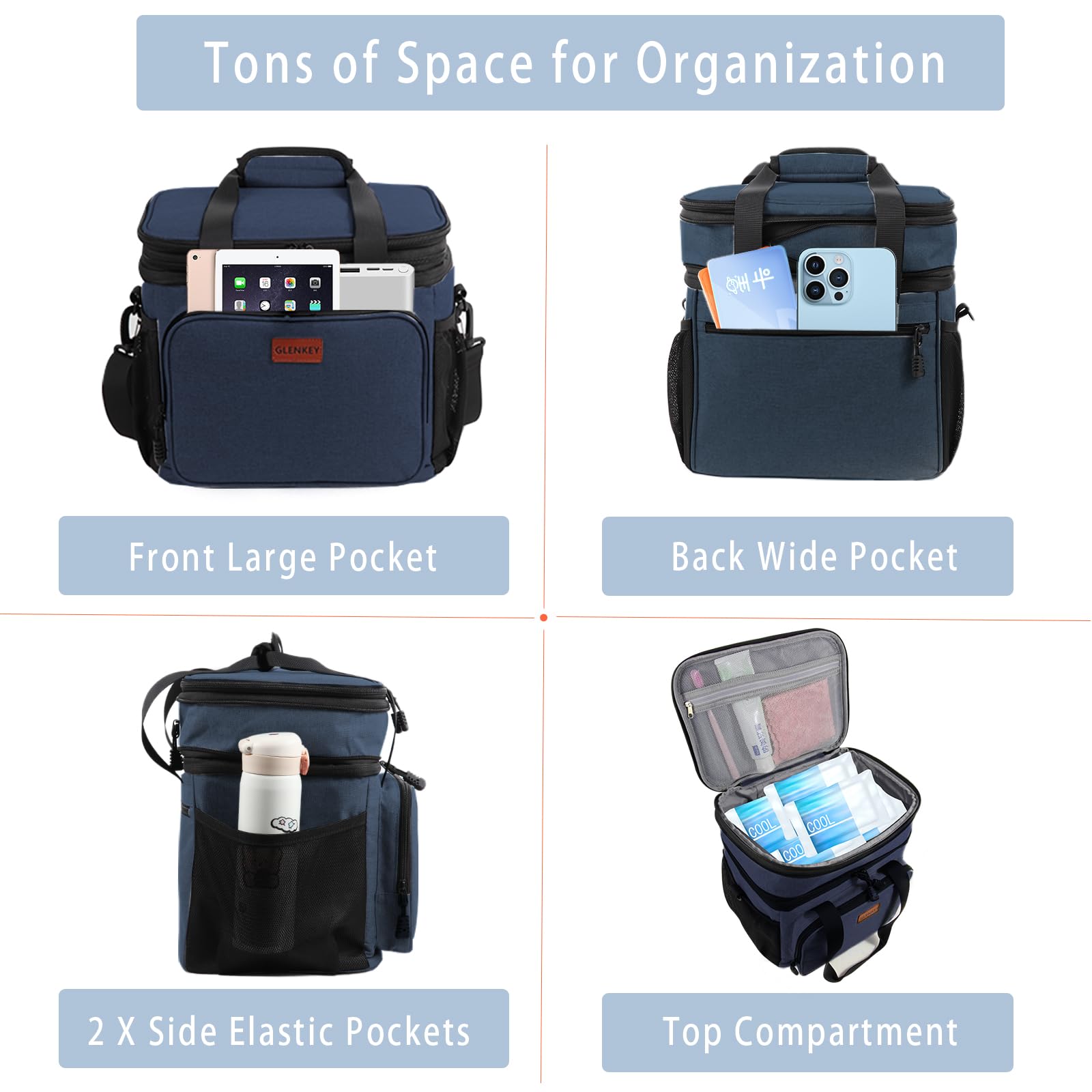 GLENKEY water-resistant leakproof lunch bag protects contents in any weather