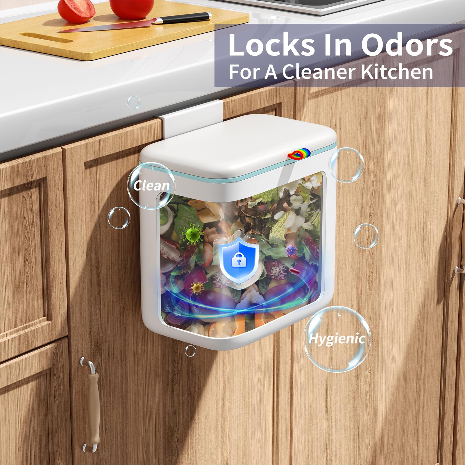 Gleynest 2-6 gallon capacity fits a weekly kitchen waste load.