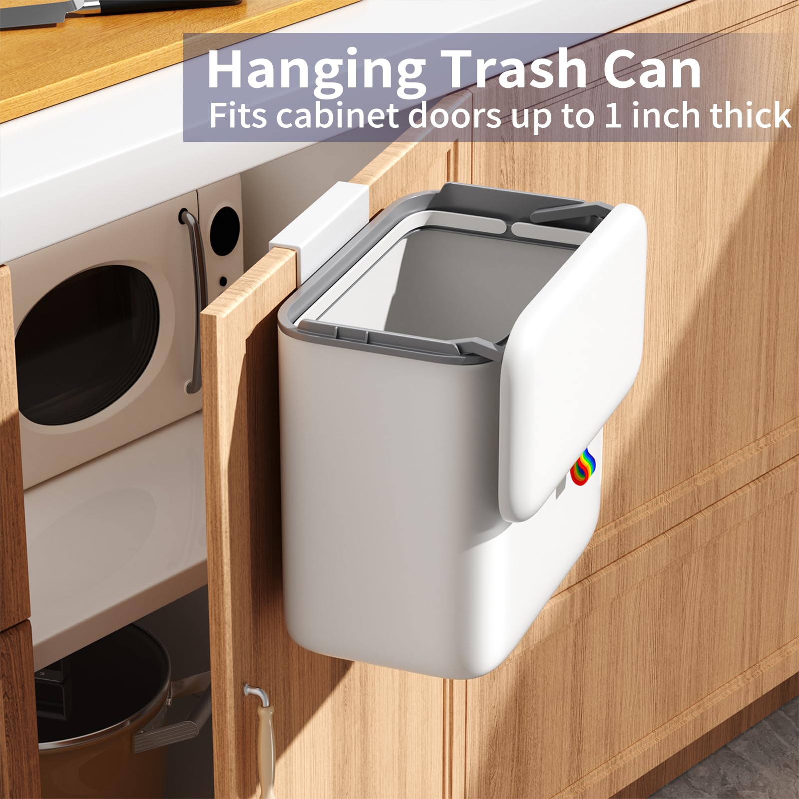 Gleynest compost bin installed under the sink for discreet waste disposal.