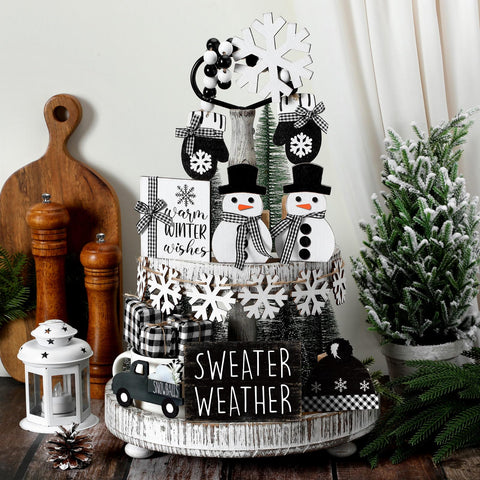 GlikCeil Christmas farmhouse decor set brings vibrant color and cozy warmth to spaces