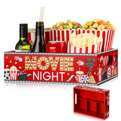 GlikCeil movie night snack tray with 4 compartments keeps treats organized.