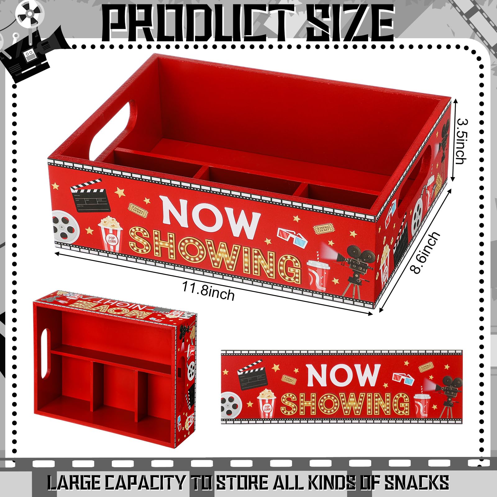 GlikCeil snack tray with handles for easy carrying to the living room.