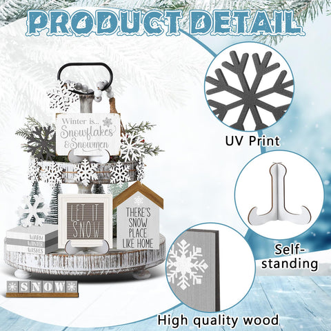 GlikCeil standing blocks wood—versatile winter design accents