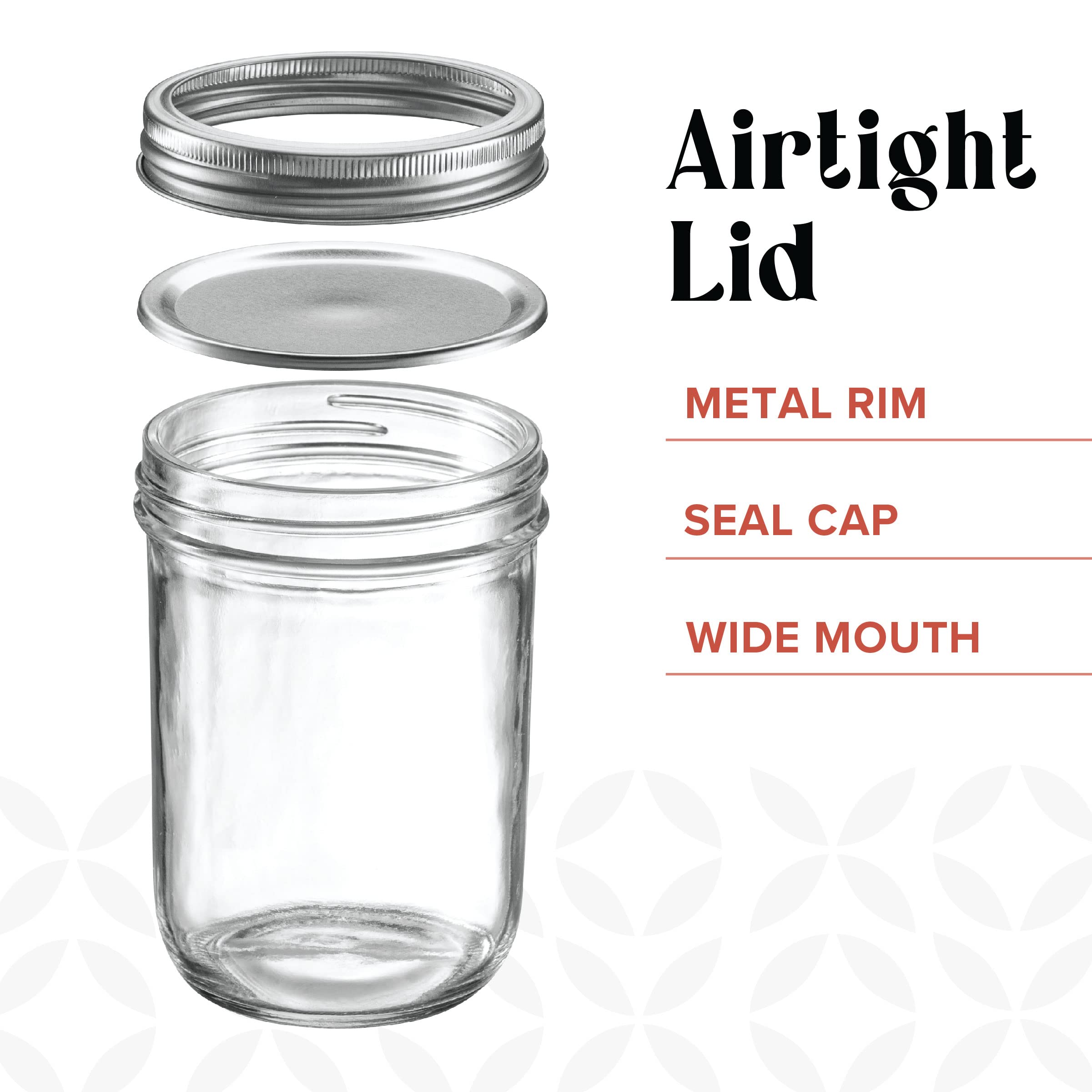 GLING metal airtight lids with bands provide a secure seal.