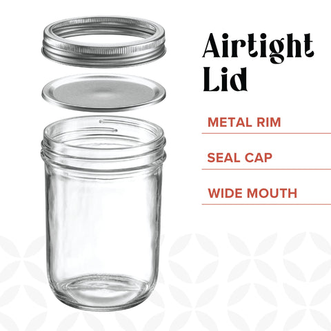 GLING metal airtight lids with bands provide a secure seal.
