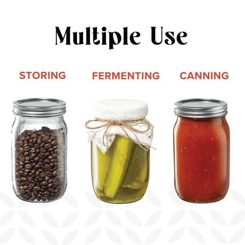 GLING thick glass jars showing clear inner contents