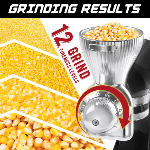 Open view of 12-level adjustment on GLINK grain mill