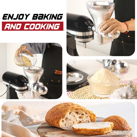 GLINK grain mill grinding wheat, oats, and corn for fresh flour
