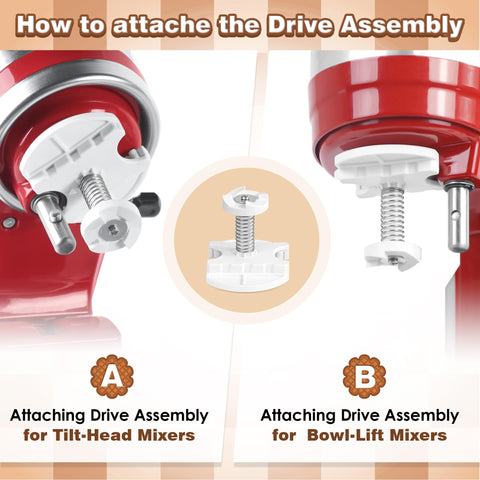 GLink drive assembly on a Tilt-Head mixer shows compatibility setup.