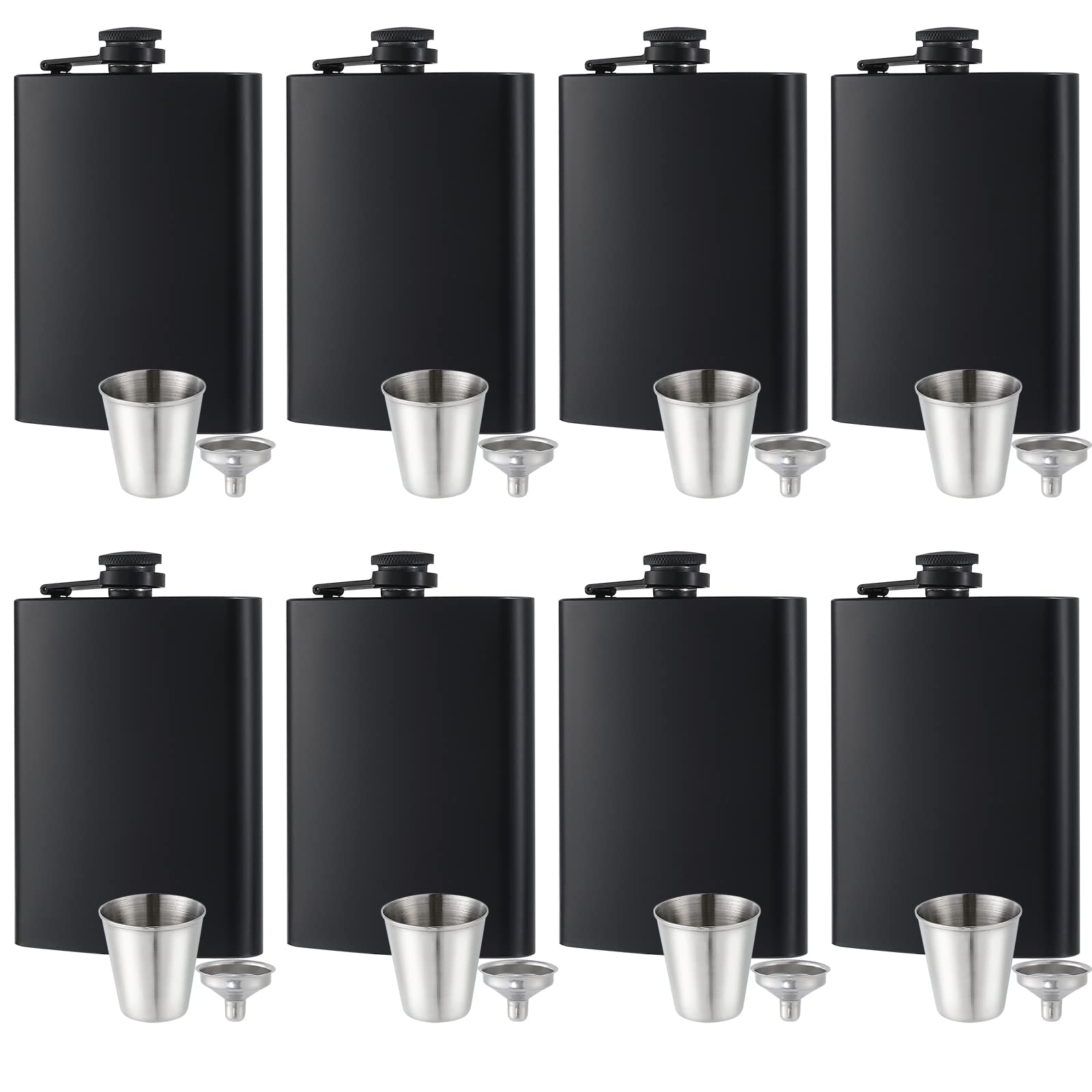 GliSun 8oz matte black flask with leak-proof design for travel