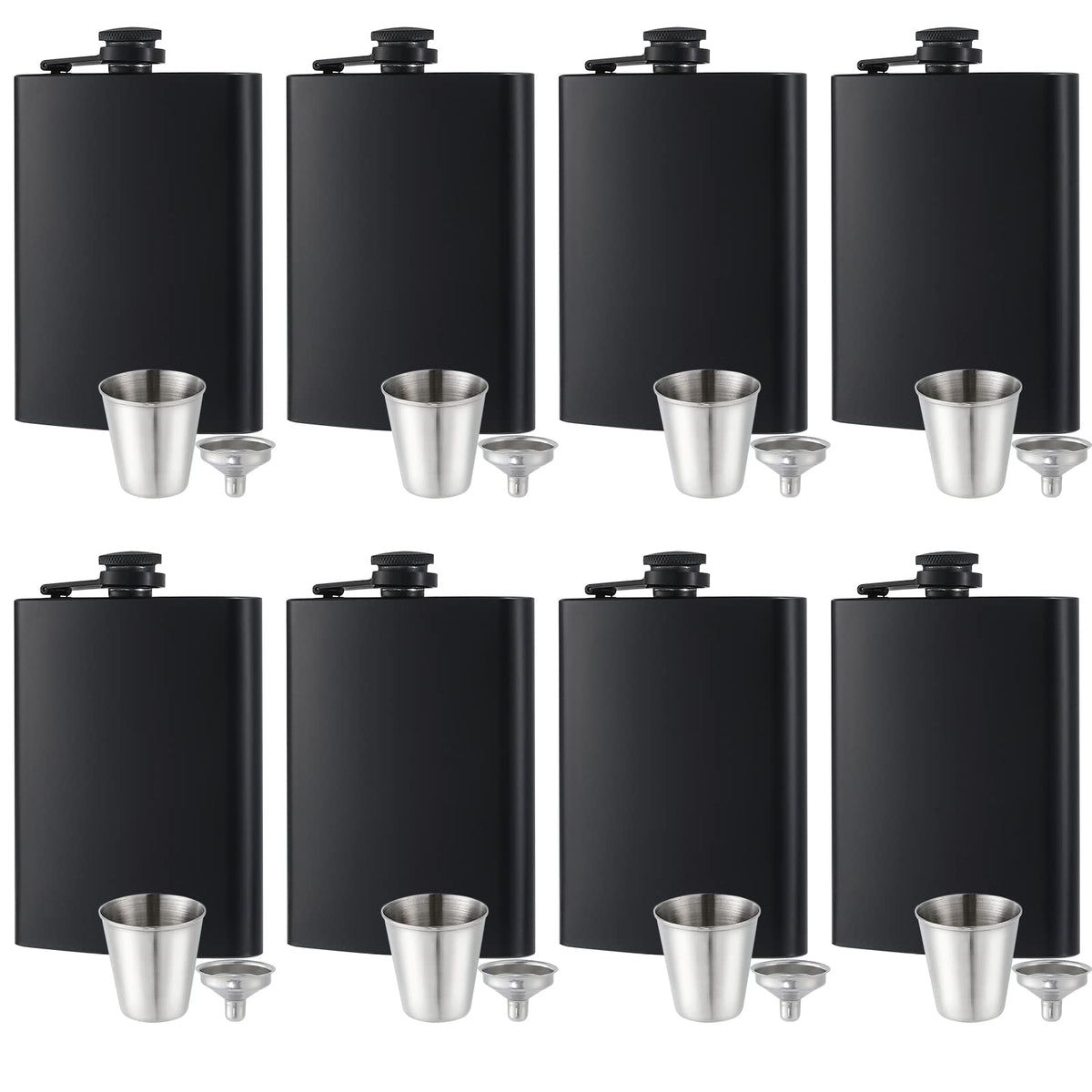 GliSun 8oz matte black flask with leak-proof design for travel