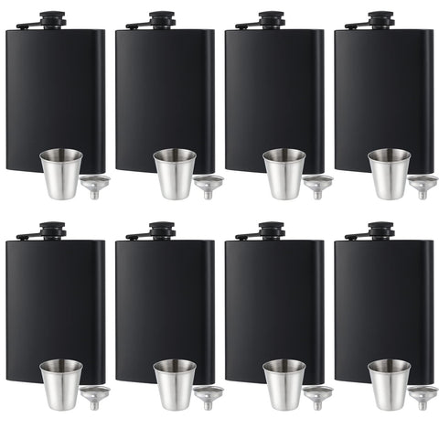 GliSun 8oz matte black flask with leak-proof design for travel
