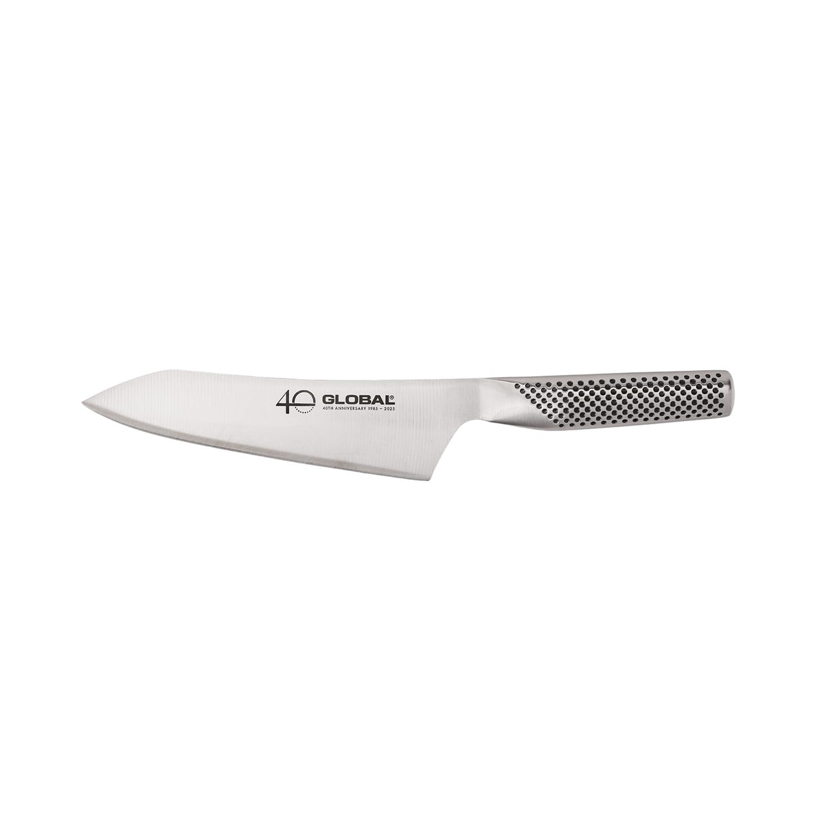Global 40th anniversary 7-inch knife with a balanced blade for precise slicing.