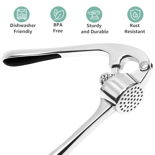 GD Premium Garlic Press with ginger smasher ready for crushed garlic and ginger flavors