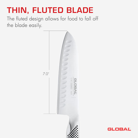 Global Santoku Knife handle design offering balanced grip and control.