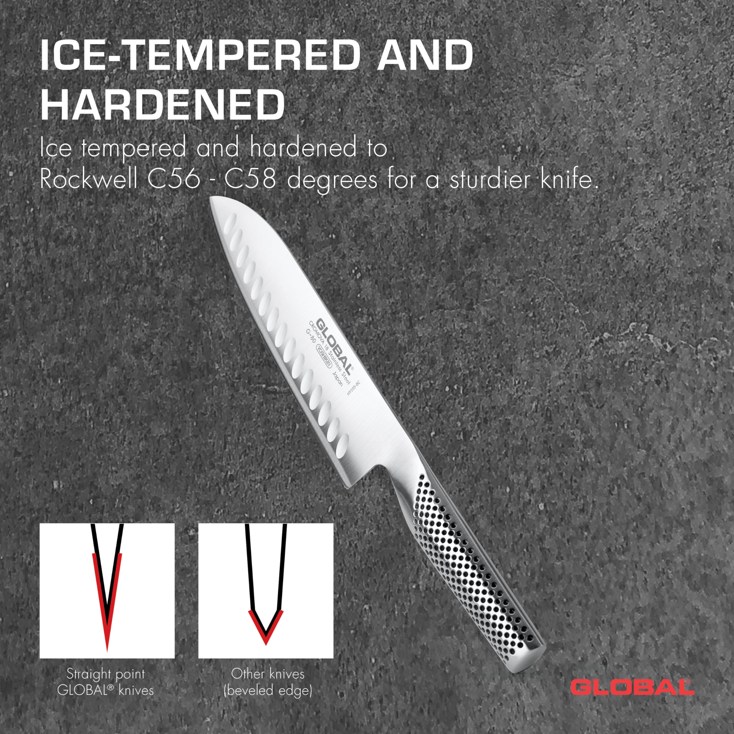 Global Santoku Knife vegetable slicing demonstrates versatility for vegetables and herbs.