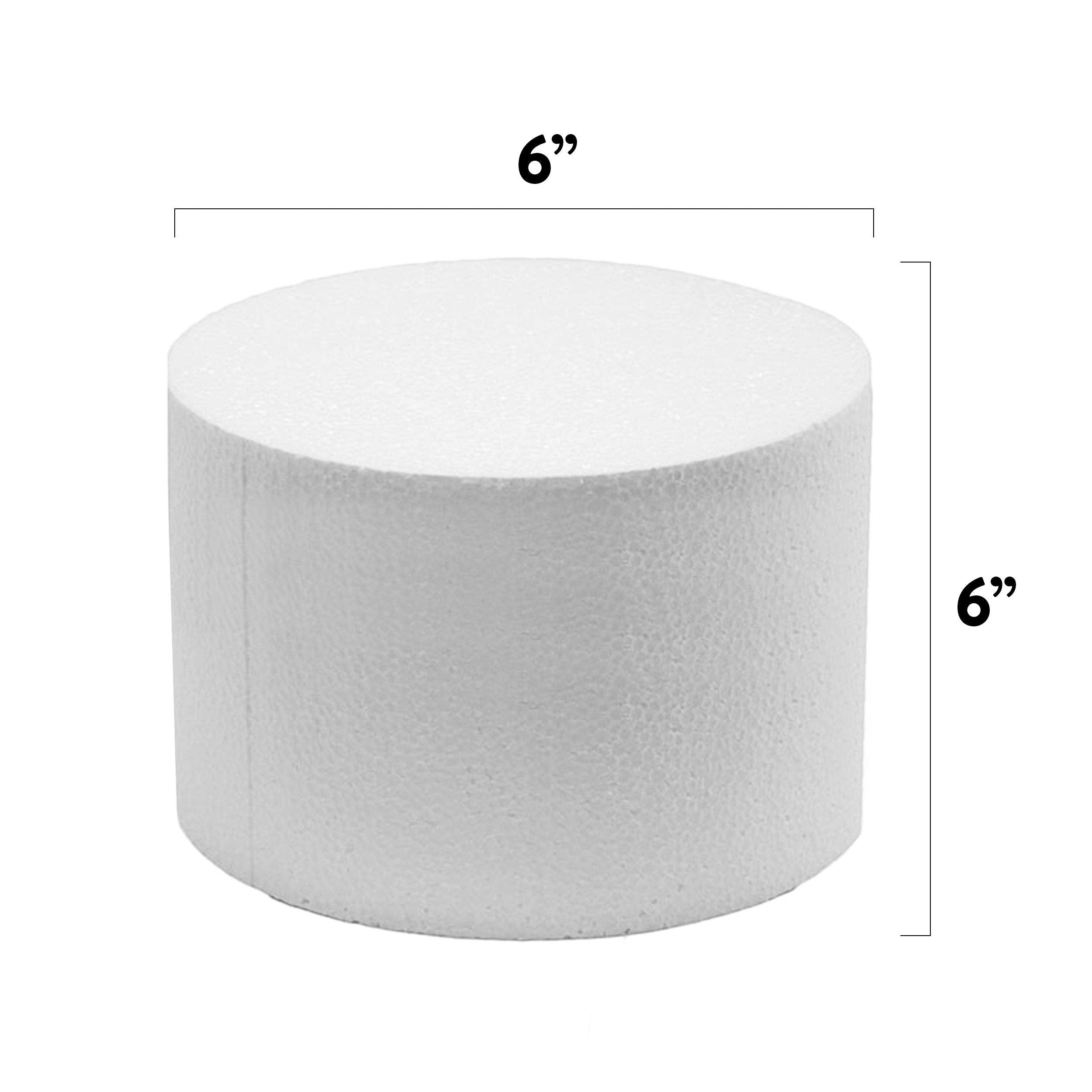 Global Sugar Art 6-inch cake dummy dimensions for precise display planning.
