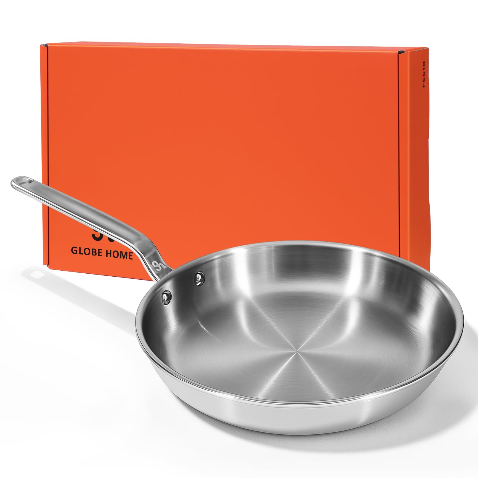 GlobeHome 12-inch frying pan with stainless interior for even browning and quick prep.