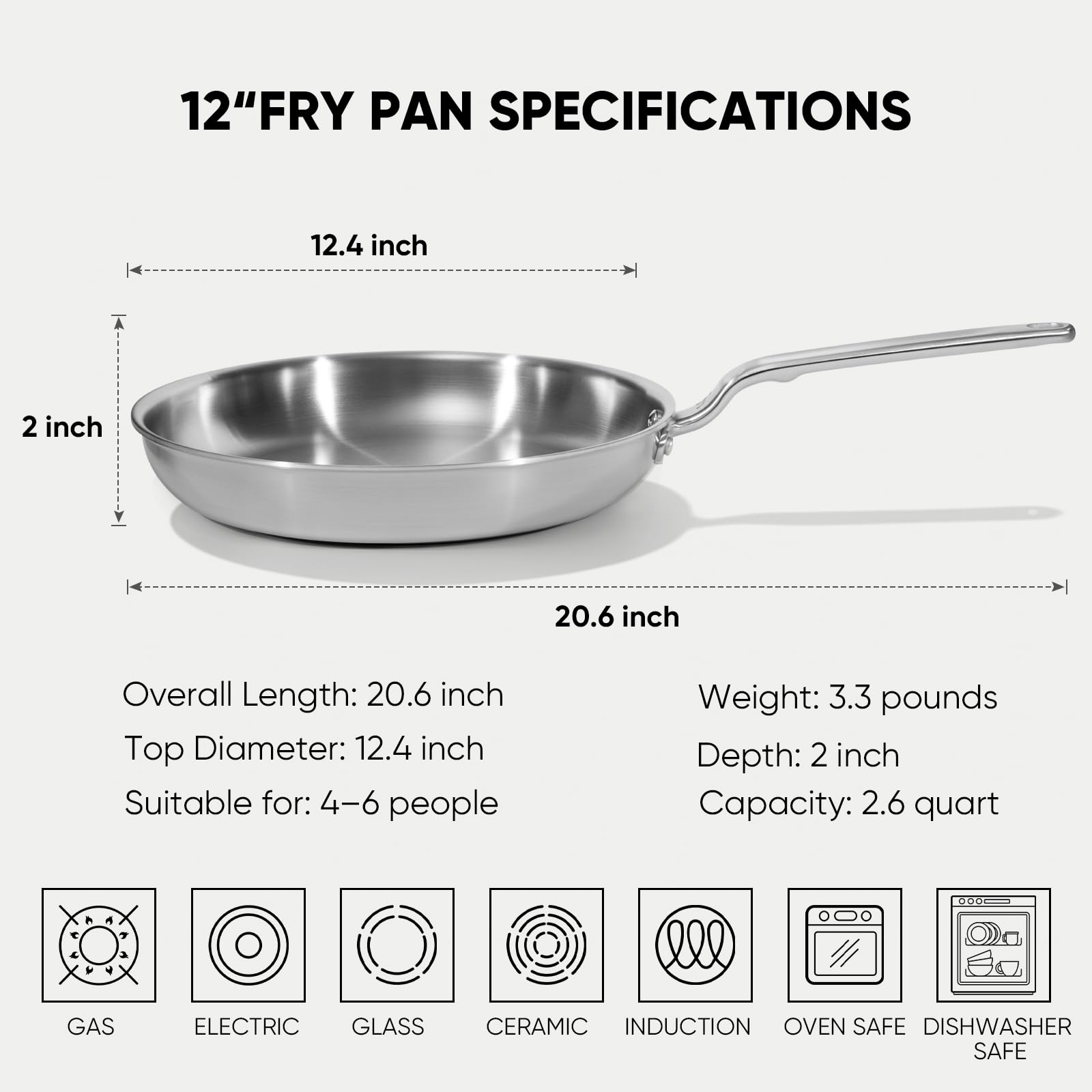 GlobeHome 5-ply clad construction delivers rapid, even heat for flawless sautéing.
