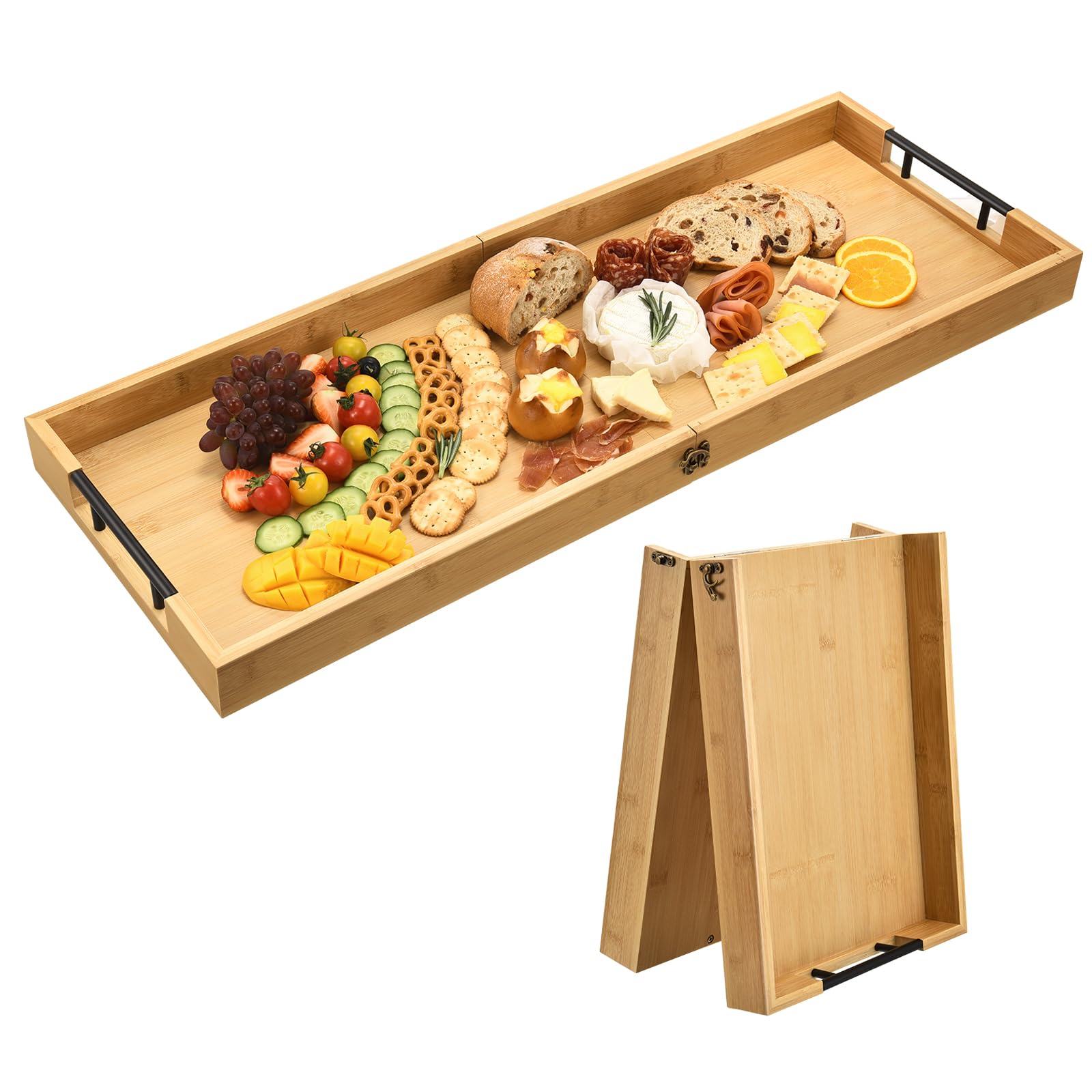 GLOKUUCA large foldable charcuterie board with handles, ideal for entertaining.