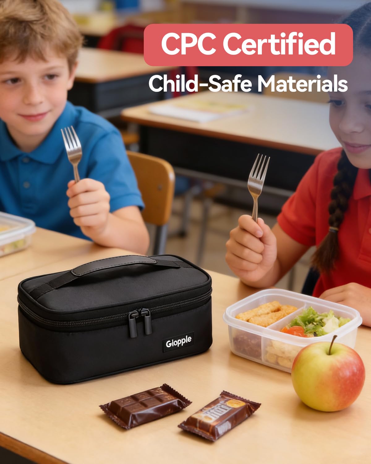 Gloppie compact dimensions demonstrate space-saving design in a tote or backpack.