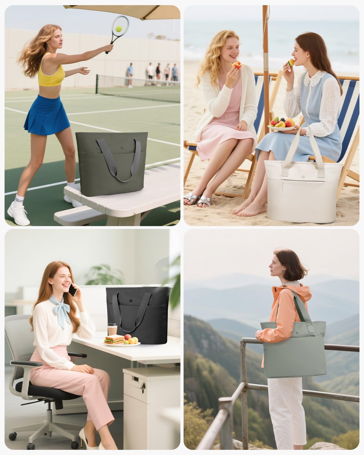 GLORIEROO 23L tote laptop compartment protects a 15.6-inch device.