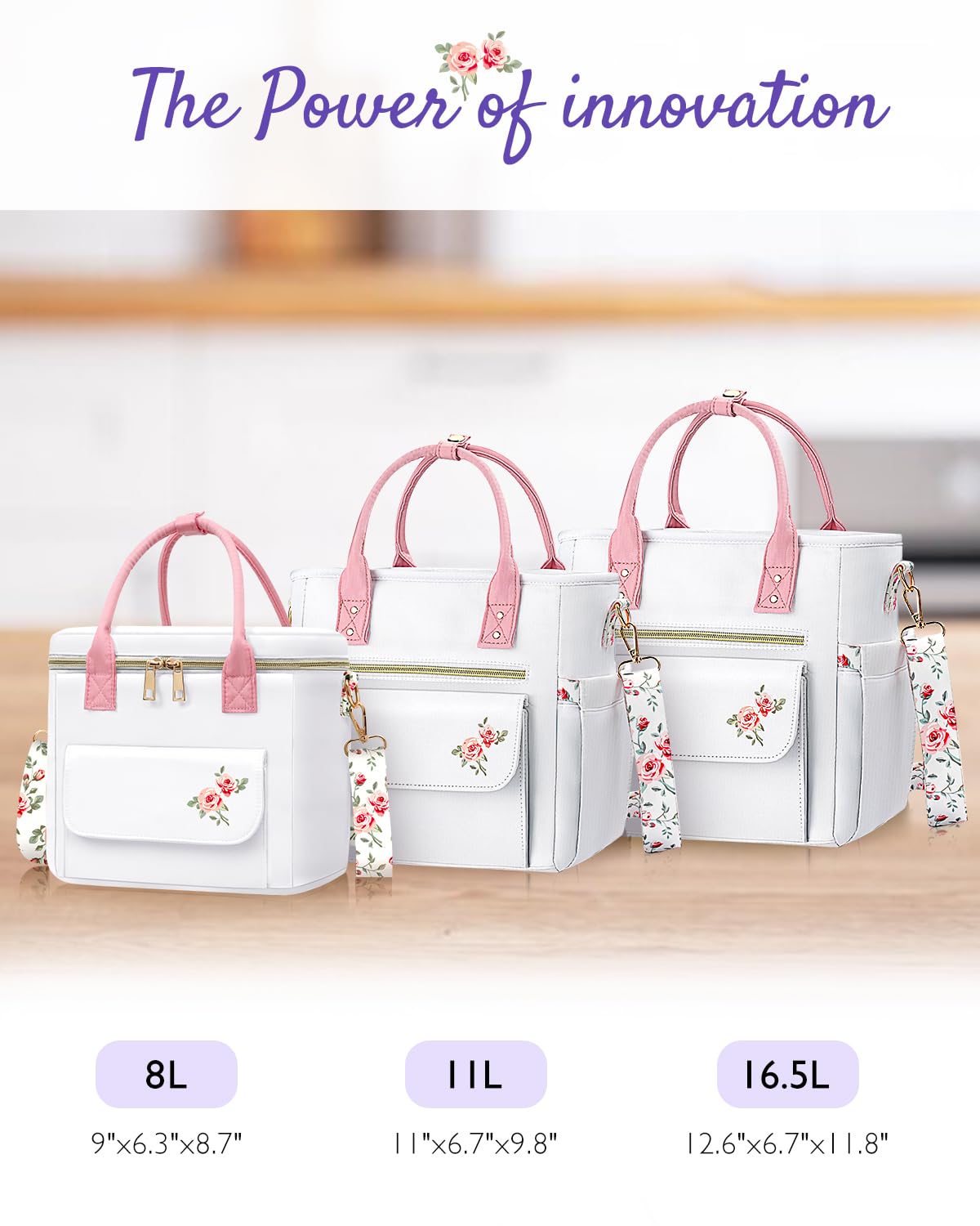GLORIEROO deluxe flora lunch bag at park for picnics