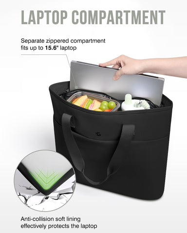 GLORIEROO tote shows water-resistant fabric for spills and quick cleaning.