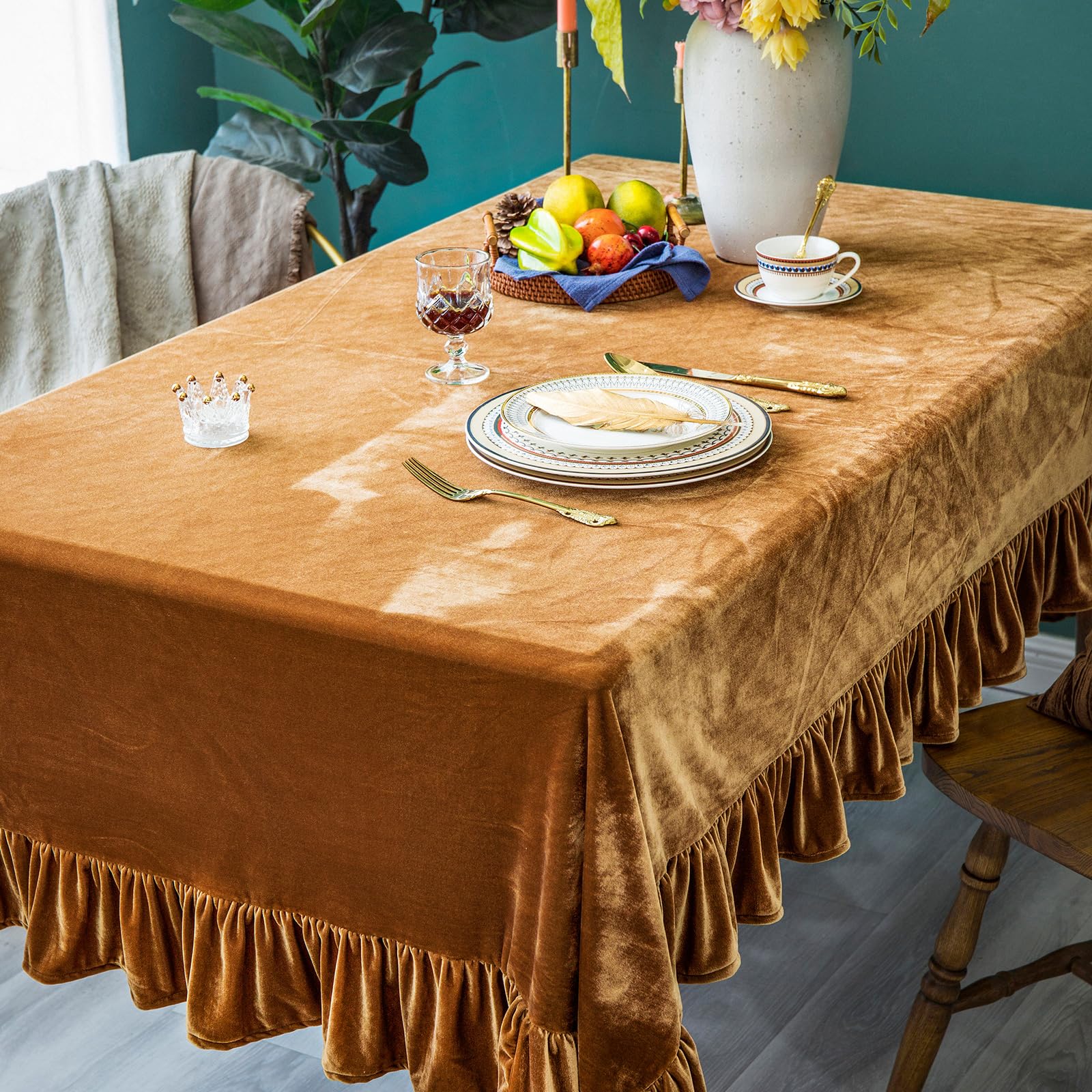 GLORY SEASON velvet tablecloth for baby shower decor