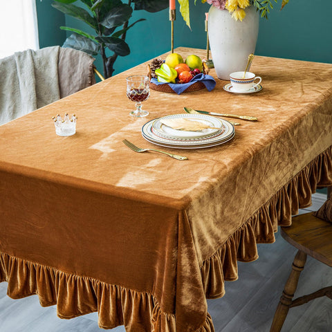GLORY SEASON velvet tablecloth for baby shower decor