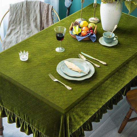 GLORY SEASON velvet tablecloth for baby shower adds soft elegance.