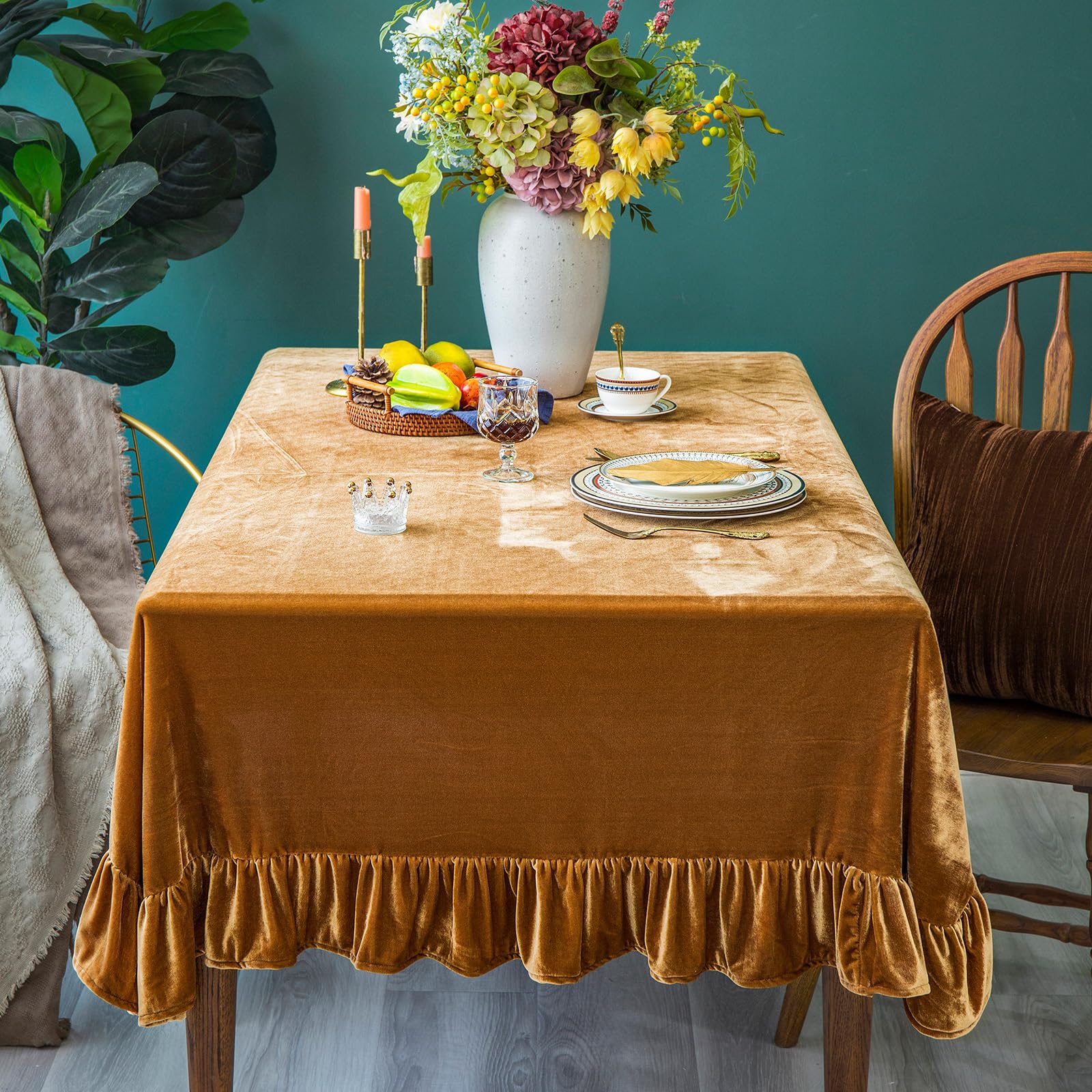 GLORY SEASON velvet tablecloth machine washable for easy care