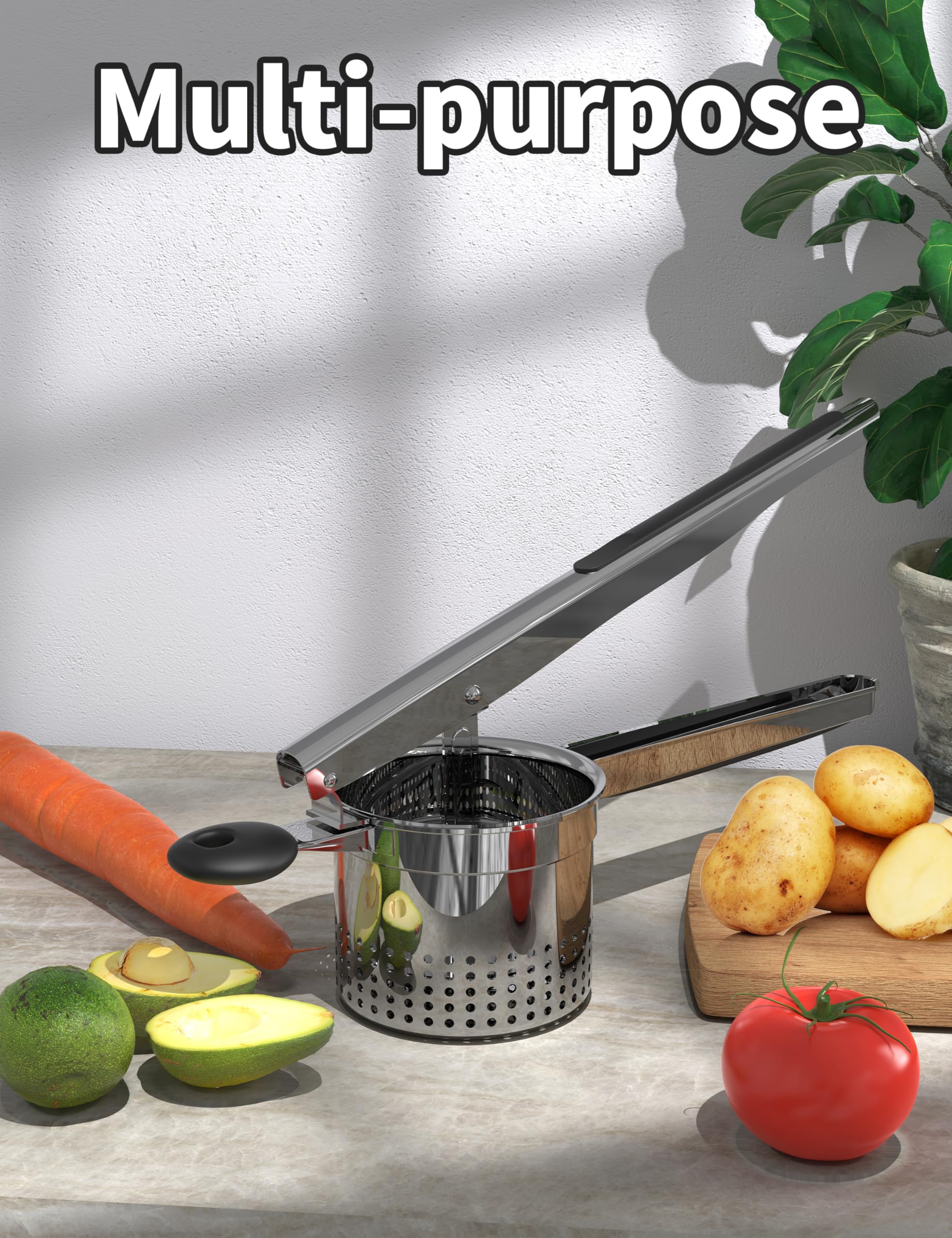 GloTika ricer with non-slip grip for stable mashing sessions