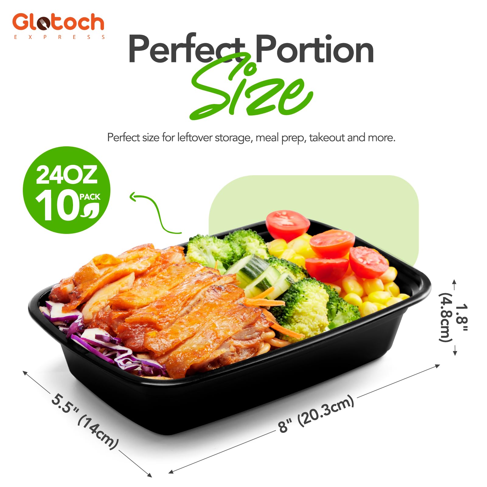Glotoch Express 24oz container in freezer-friendly design keeps portions fresh.