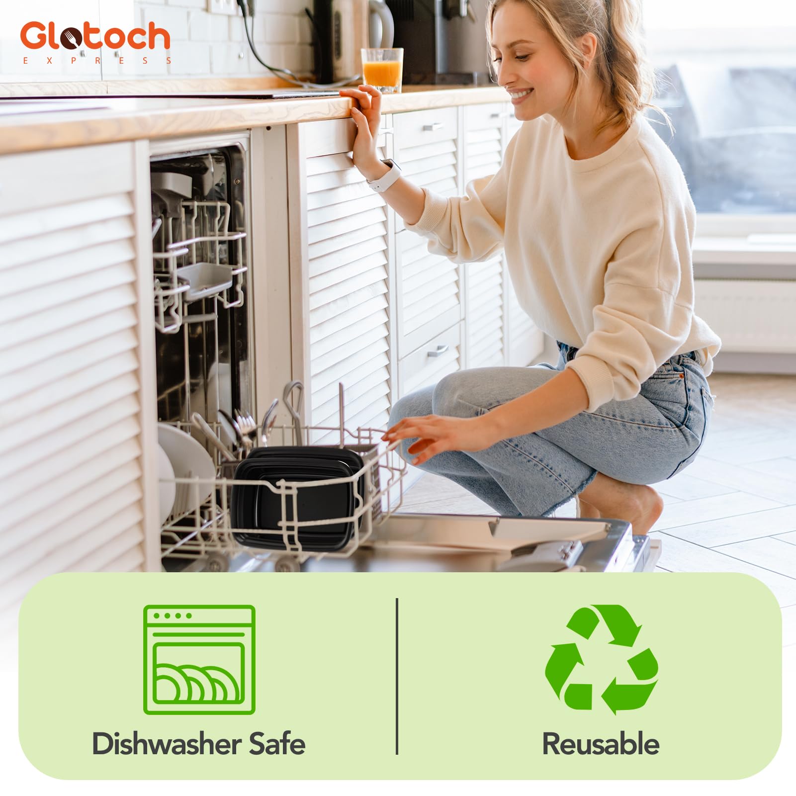 Glotoch Express 32oz leakproof container minimizes spills during transport