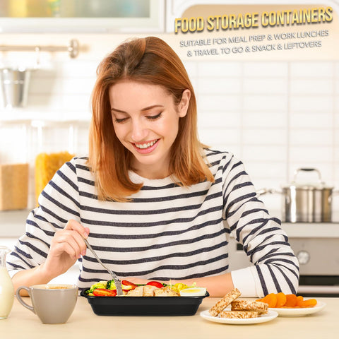 Glotoch Express black plastic containers pictured for versatile everyday use.