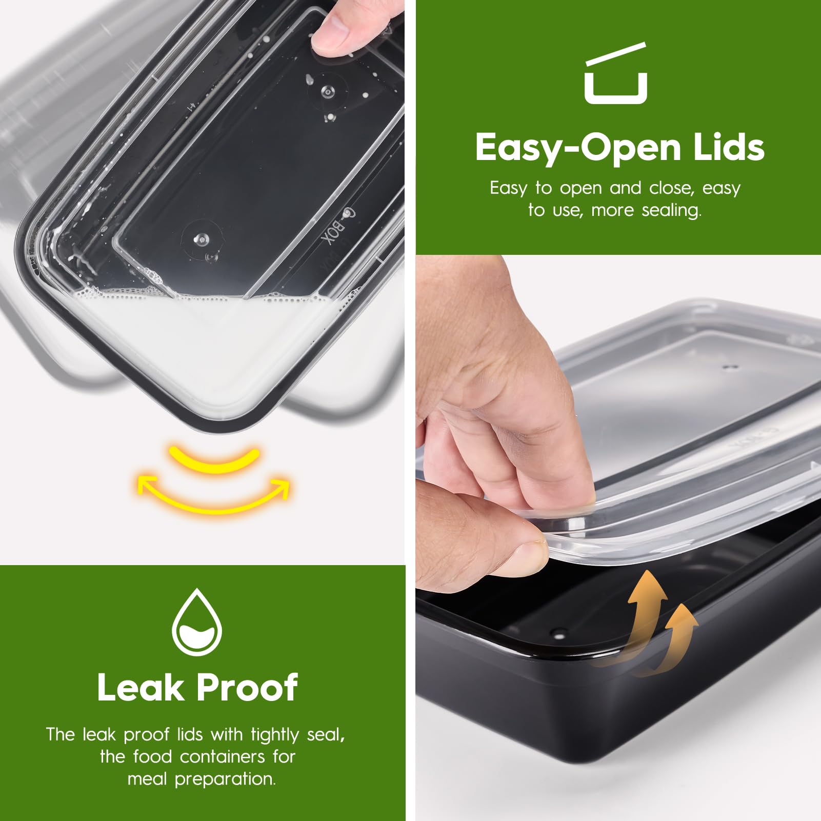 Glotoch Express microwave-safe container with lid off for reheating.